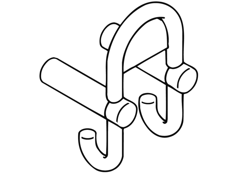 801.90.031 Двойной крючок для гардероба с держателем символа HEWI System 111 | Polyamid  - Вид №2