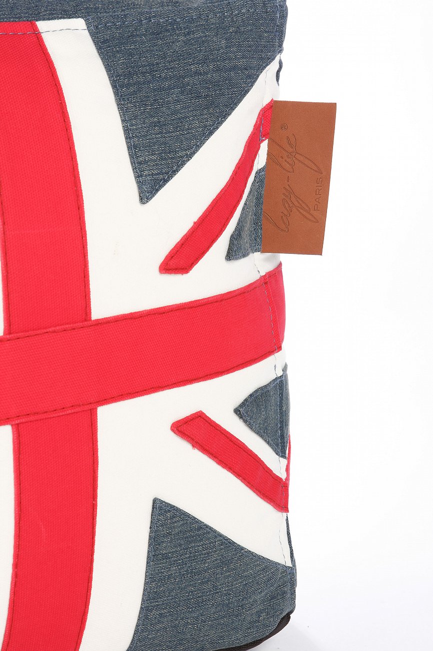 Пуф Union Jack английский флаг LAZY LIFE PARIS ДИЗАЙНЕРСКИЕ 051179 Белый;красный;синий;разноцветный  - Вид №4