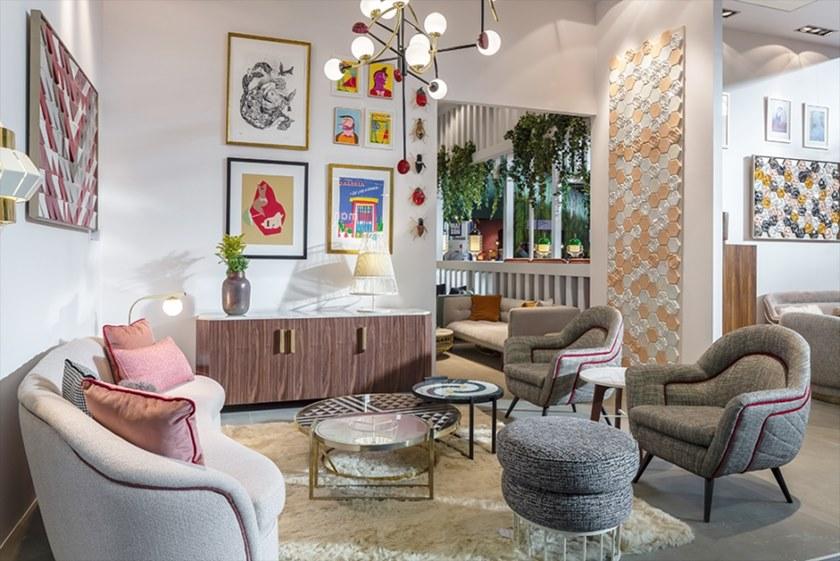 Mambo Unlimited Ideas Комод из фанерованного дерева и мрамора с распашными дверцами Malcolm sun-id-1378596 - Вид №2