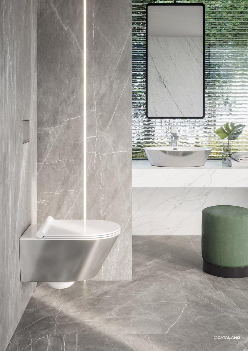 1vs55nrbo Подвесной унитаз настенный Белый CERAMICA CATALANO Gold & silver Италия - Вид №6