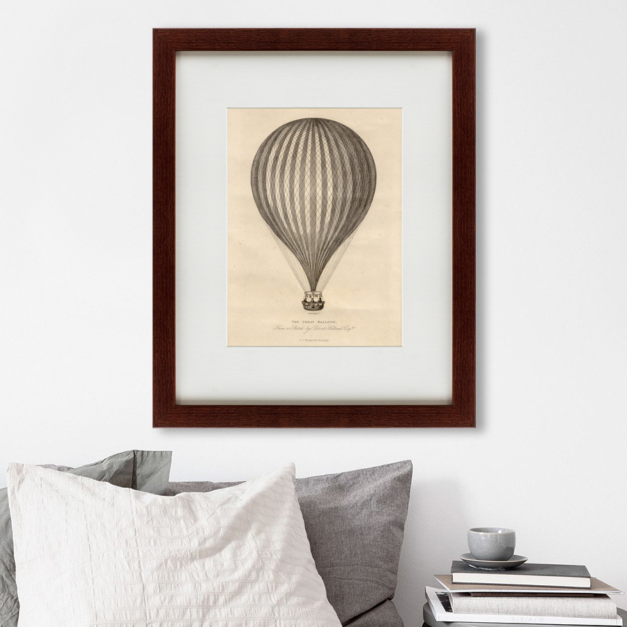 Литография на тонированной бумаге 42х52 см The Great Balloon, 1788 КАРТИНЫ В КВАРТИРУ  135622 Белый;коричневый;разноцветный  - Вид №2