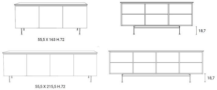 Ozzio Italia Буфет из лакированной древесины с распашными дверцами  X300  - Вид №9