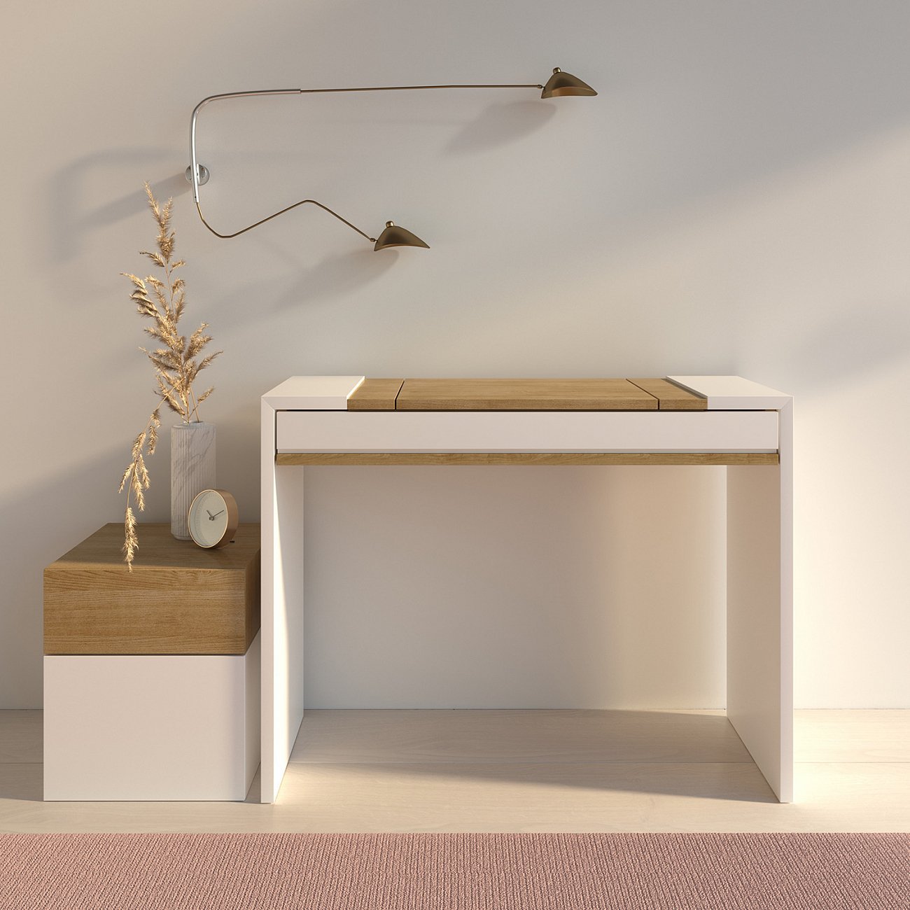 Туалетный столик с откидным зеркалом 100х76 см черный Must BRAGIN DESIGN  00-3879374 Белый  - Вид №1