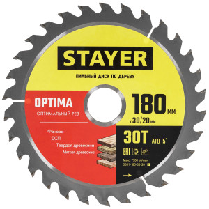 Диск пильный STAYER 3681-180-30-30_z01 9107345