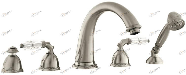 Bronces Mestre Комплект для ванны с 5 отверстиями, украшенный кристаллами swarovski® Oman sun-id-1358857