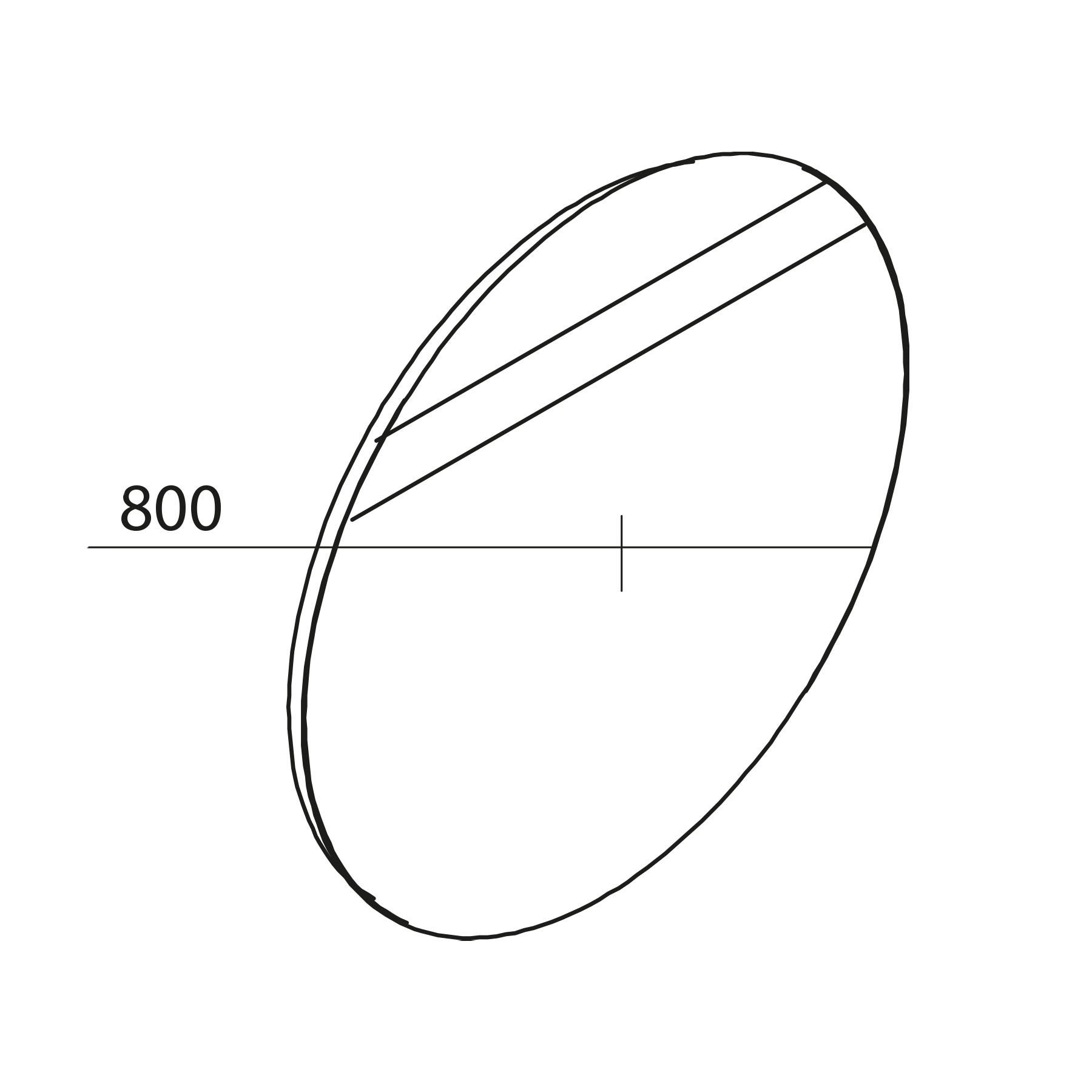 24547 SALGAR Зеркало ROUND 800 круглое с пескоструйной лентой LED свет (5 Вт) IP44 d 800 мм - Вид №1