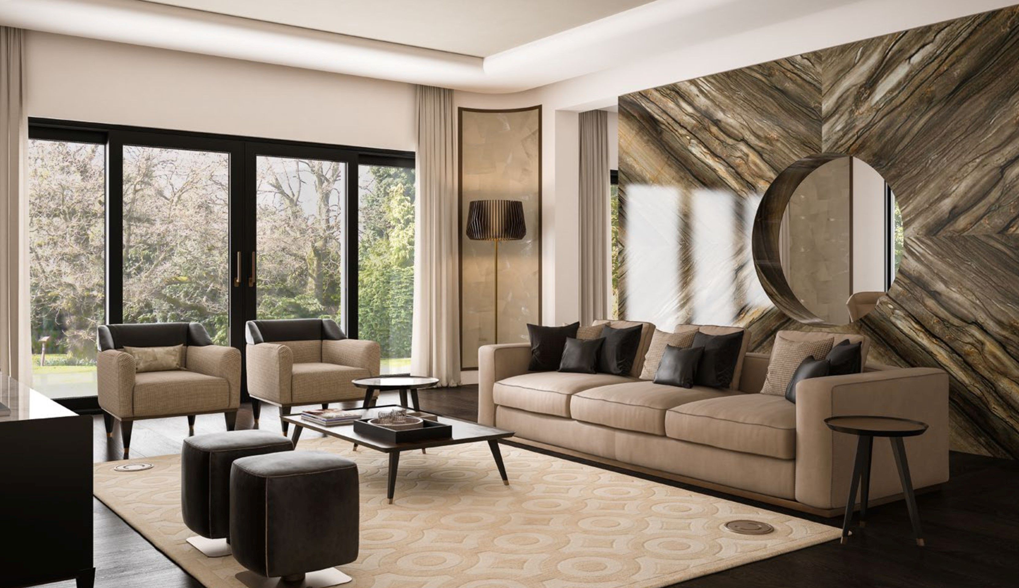 Низкий столик из мрамора и металла CPRN HOMOOD Eclipse ARCH-00038903 - Вид №1