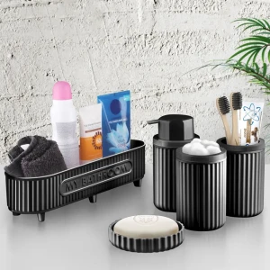 Набор аксессуаров для ванной Merlo 5 предметов цвет черный