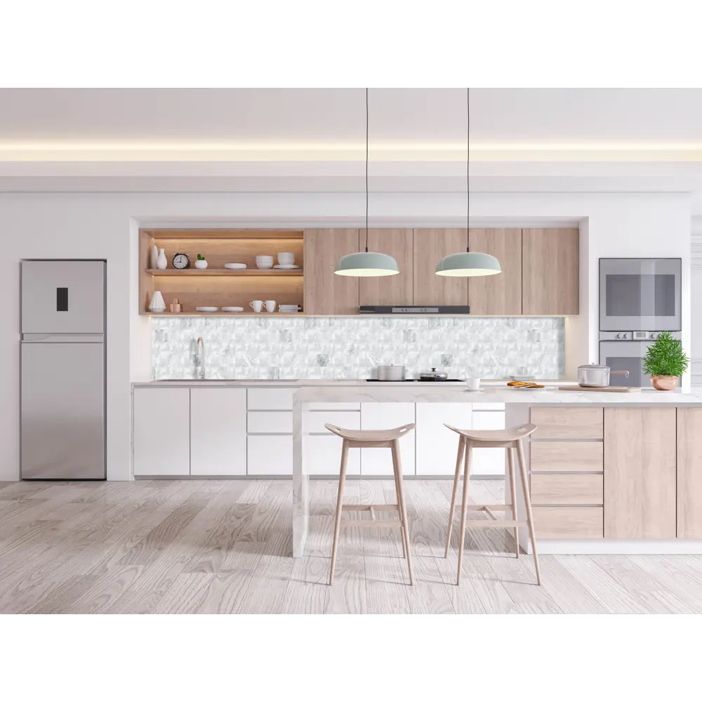 Пластмаркет Стеновая панель ПВХ с текстурой мраморного снега 89379526 STLM-1498226 - Вид №2