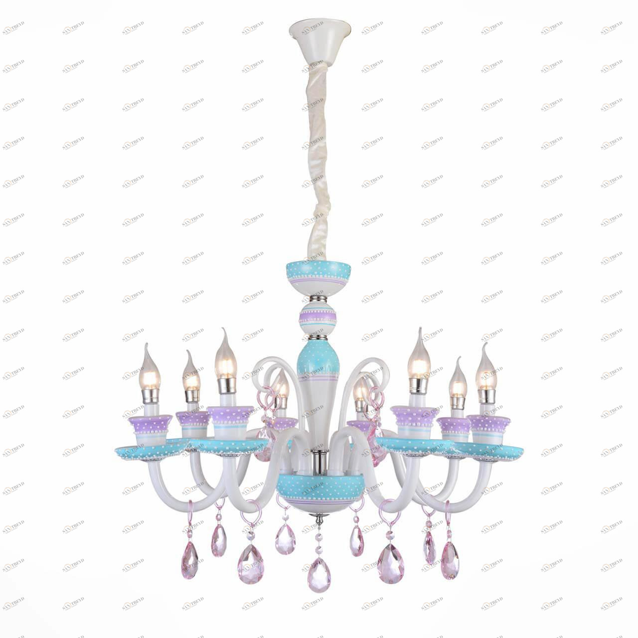 Детская подвесная люстра SL671.783.08 ST LUCE ORNATO 326474 Голубой 