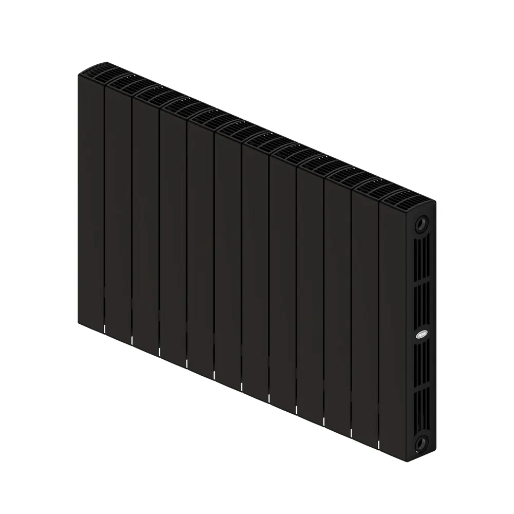 Радиатор секционный Rifar Supremo S50012RAL9005 500/90 12 секций боковое подключение биметалл черный 82560804 STLM-2038722 - Вид №1