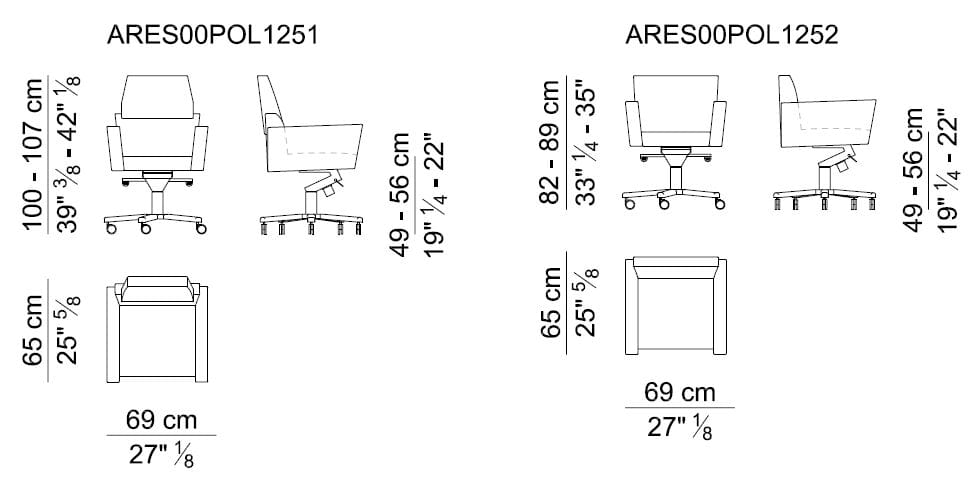 Кожаное вращающееся офисное кресло i 4 Mariani ARCH-00094212 - Вид №5