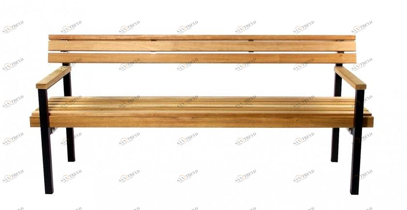 Euroform W Скамья из дерева с подлокотниками со спинкой Quattro 83, 85