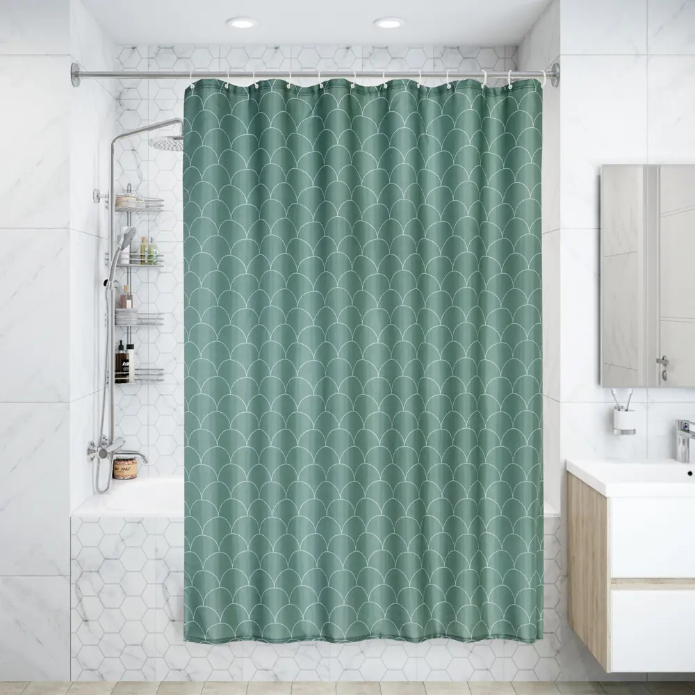 Штора для ванны Swensa Folly 180x200 см полиэстер цвет зелёный BSC-90 STLM-2035471