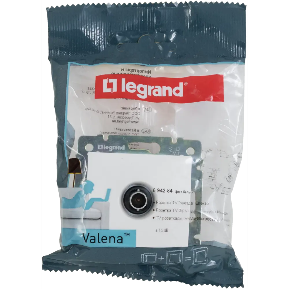 ТВ-розетка Legrand Valena Classic для цифрового телевидения, белая 14626303 STLM-1115222 - Вид №6