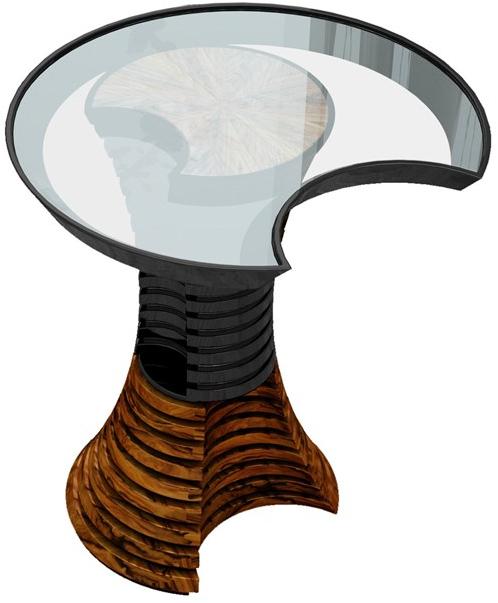 Malabar Журнальный столик из железа и стекла Volute sun-id-1381795 - Вид №1