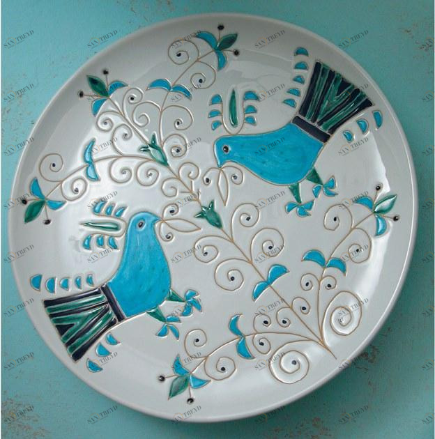 Cerasarda Поднос керамический круглый Le pavoncelle Pt30pv