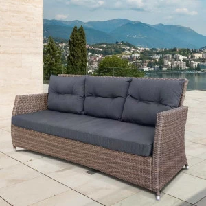 Плетеный трехместный диван из искусственного ротанга бежевый AFINA  00-3860448 Бежевый