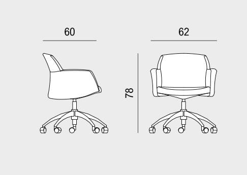 Офисное кресло из ткани с колесами и подлокотниками на насесте Viganò Miss Grace ARCH-00028760 - Вид №5