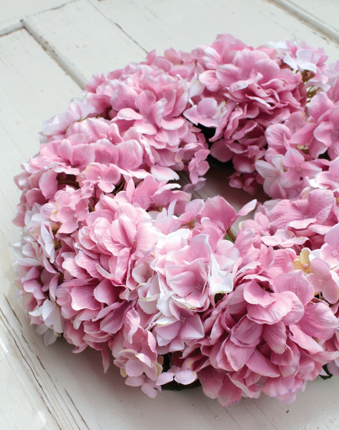 2678 510 a3 Искусственный венок из гортензии на ротанге, Ø 40 см, розовый H-andreas 