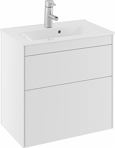 47375 IFO Sense тумба для тонкой раковины с двумя ящиками, компактная, W = 900 мм, W1 = 915 мм, белый - Вид №1