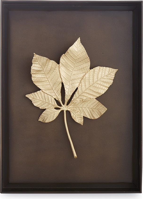 10612955 Michael Aram Панно Michael Aram "Золотой лист каштана" 26х35см (золотистое) Сталь нержавеющая 