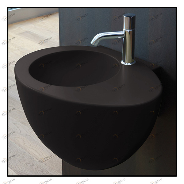 LGLS70LV Подвесная раковина настенная овальная Ceramica Cielo  серая 