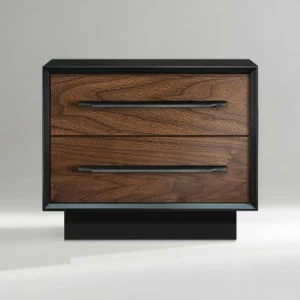Прикроватная тумбочка с 2 ящиками американский орех Garon ACWD GARON 00-3981960 Коричневый;черный