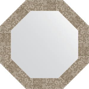 BY 7310 Зеркало в багетной раме - соты титан 70 mm EVOFORM Octagon