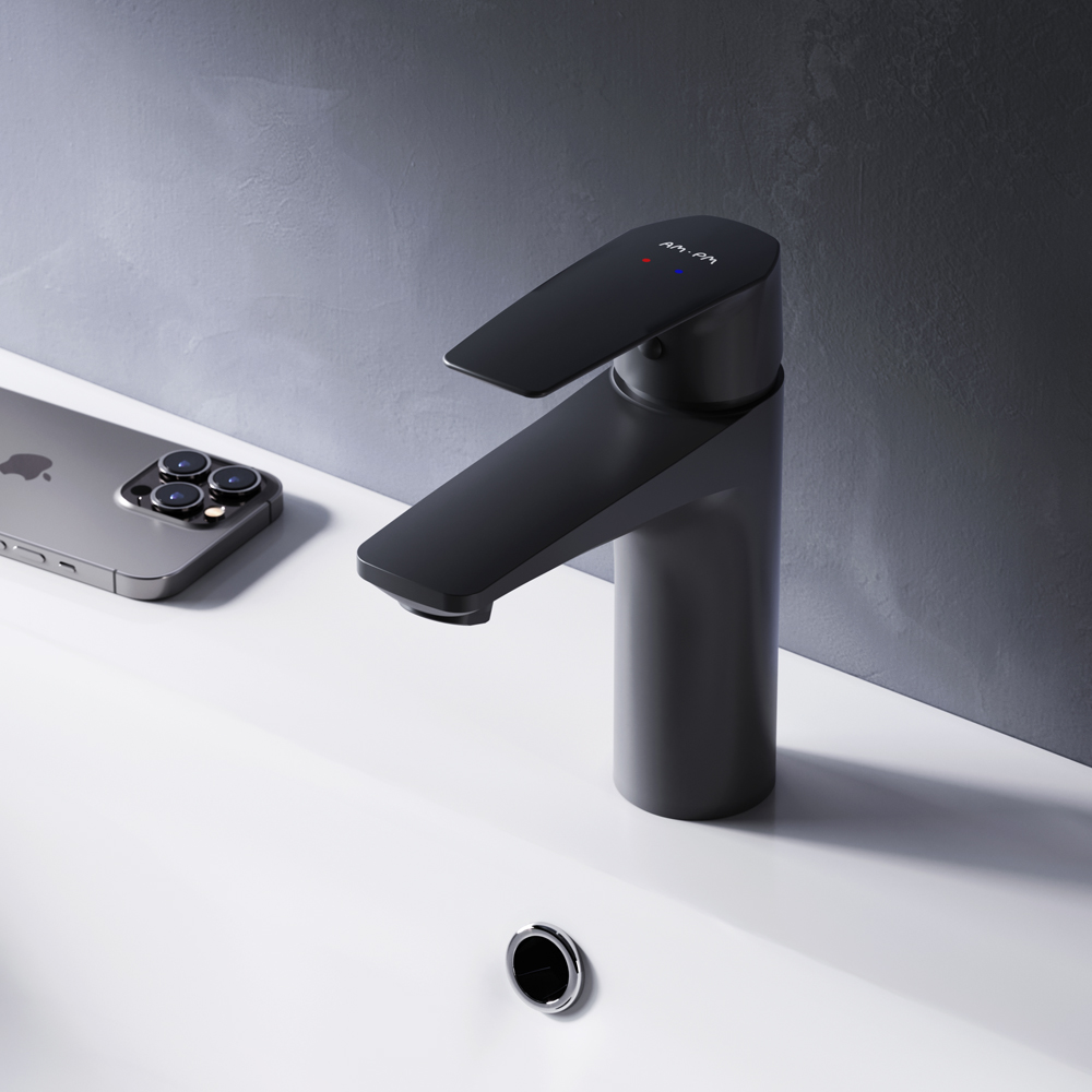 F90A02122 смеситель для умывальника излива 99 мм черный шт. AM.PM Gem