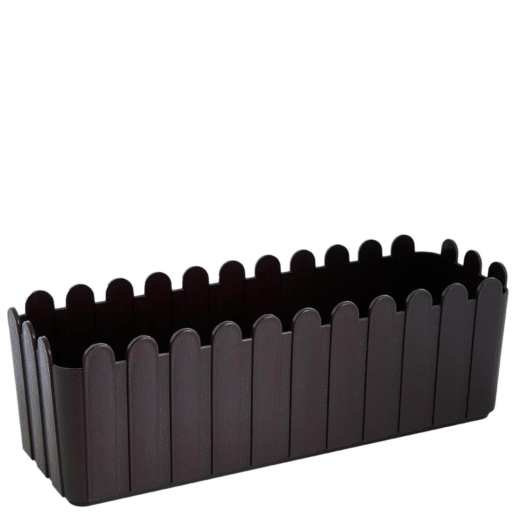 85650178 Горшок цветочный Заборчик балконный 16.5x16x49 см v12 л пластик коричневый Santreyd 