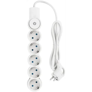 Удлинитель с заземлением Duwi 5 розеток со шторками 3x1.5мм2 1 м выключатель