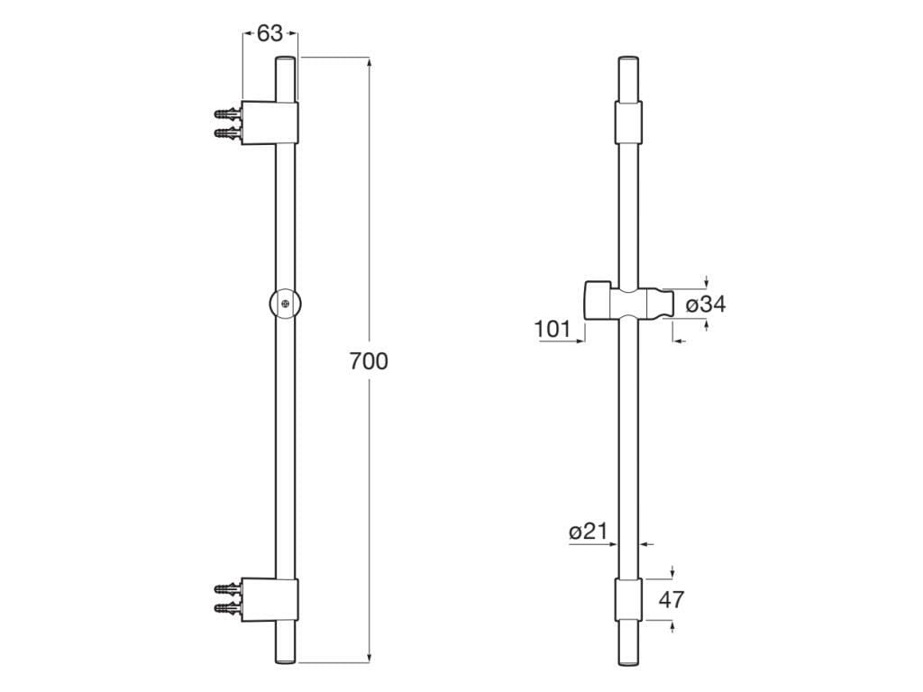 Металлический стержень Roca Sensum ARCH-00035383 - Вид №8