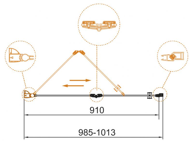 Душевая дверь в нишу CEZARES ECO-O-BS-12-100-C-Cr - Вид №6