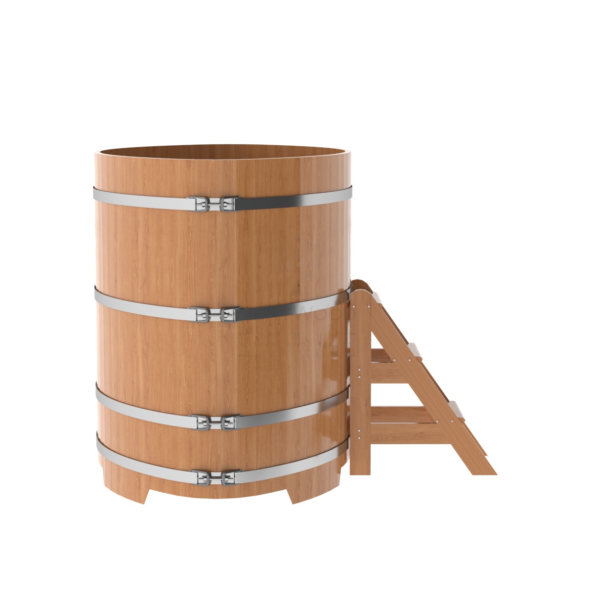 1332 Купель овальная из дуба 1,15х1,83х1,4 натуральная Alyarus  - Вид №2