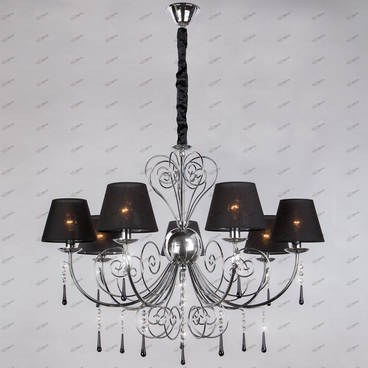 Подвесная люстра Bogates Marselle 281/7 Strotskis BOGATES ДИЗАЙНЕРСКИЕ, MARSELLE 187326 Черный 