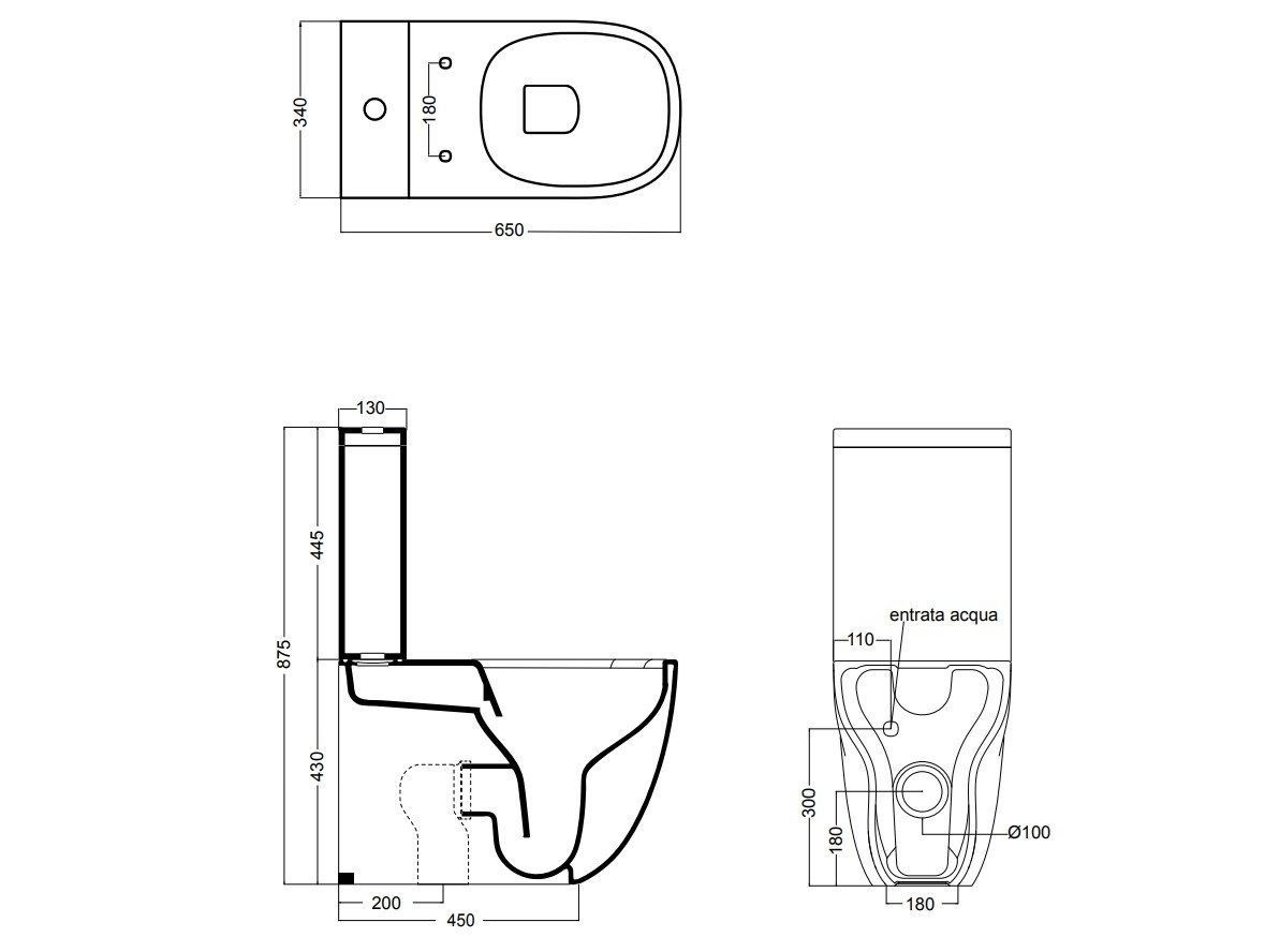 Керамический цельный туалет Axa Wild ARCH-00008962 - Вид №1