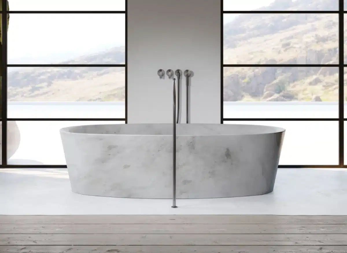 Мраморная овальная ванна в центре комнаты COCOON Maison ARCH-00047825 - Вид №15