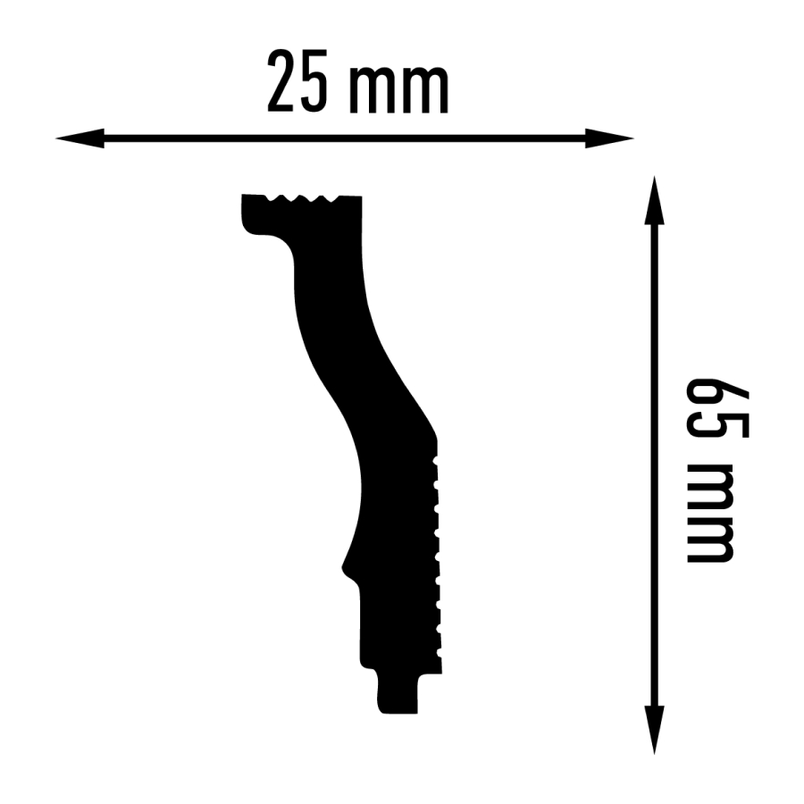 Плинтус потолочный Плинтэкс O 25/65 SC (63 шт)  - Вид №1