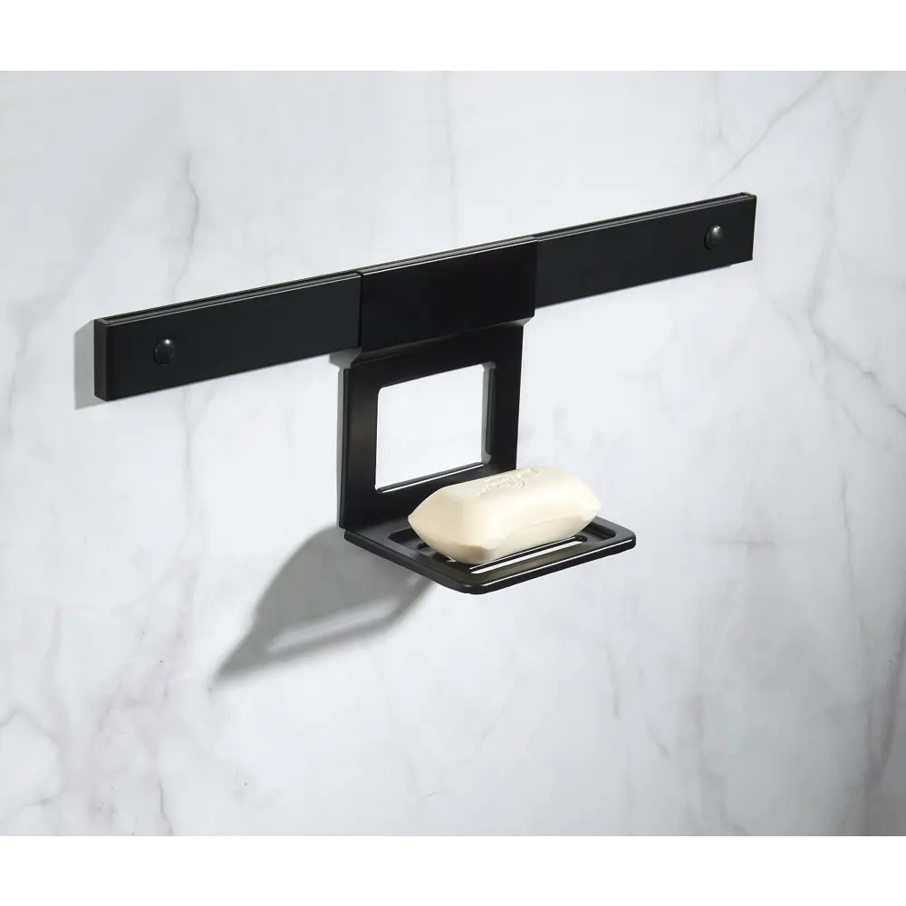 Мыльница Swensa Lund для рейлинга металл цвет чёрный STLM-2178632 - Вид №1