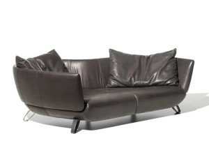2-местный кожаный изогнутый диван