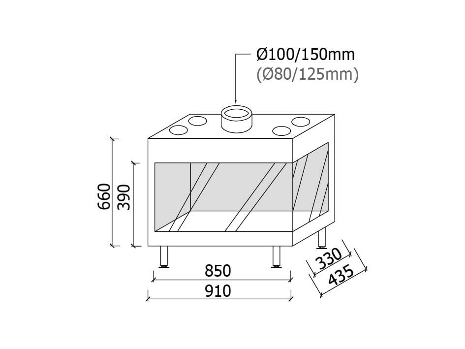 Газовый угловой закрытый камин Metalfire Avenue Plus ARCH-00038968 - Вид №2