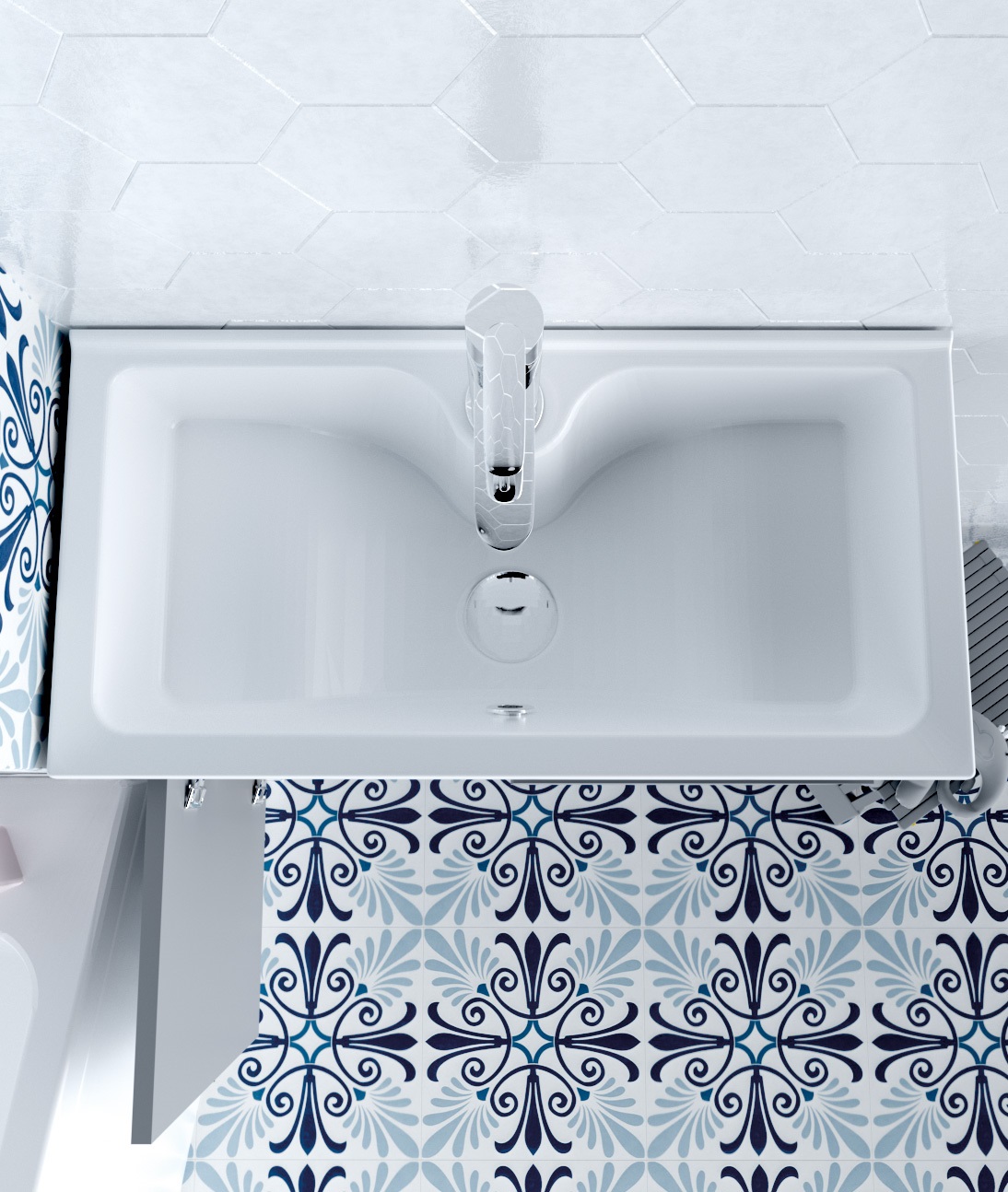 У83303 Тумба с раковиной Mira 60Н 2д. Дуб Сонома 1 Marka MIRA - Вид №1