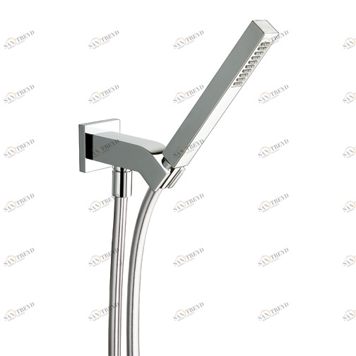 CRIPD623 Изогнутый держатель для душа со встроенным сливом для воды, гибкий шланг LONG LIFE и ручной душ из АБС-пластика Cristina Rubinetterie 