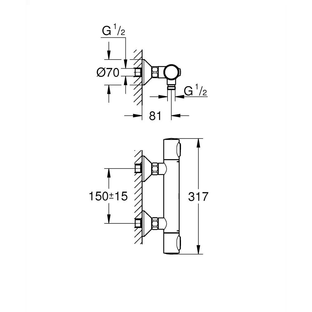 Термостат для душа Grohe Precision Flow, цвет хром 83083095 STLM-2200655 - Вид №10