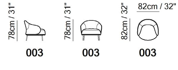 Тканевое кресло с подлокотниками Natuzzi Italia Botanic ARCH-00056055 - Вид №6