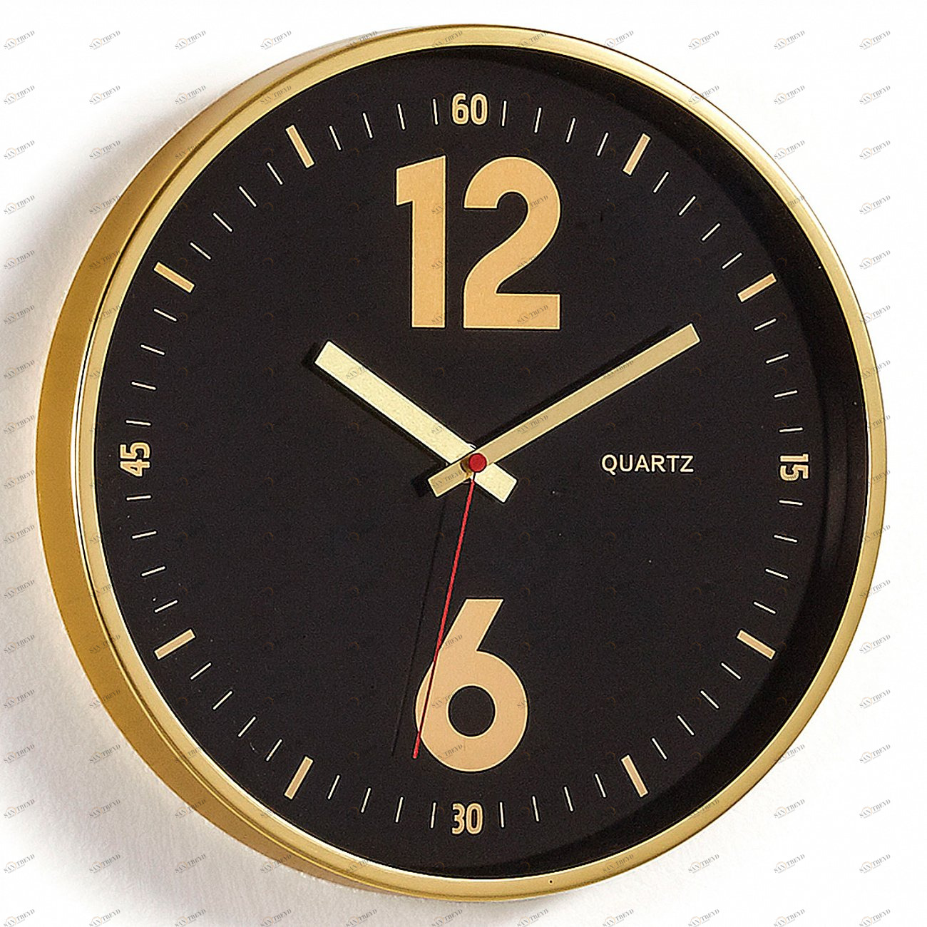 Часы настенные черные с золотом круглые Menthe от La Forma LA FORMA MENTHE 344273 Золото;черный 