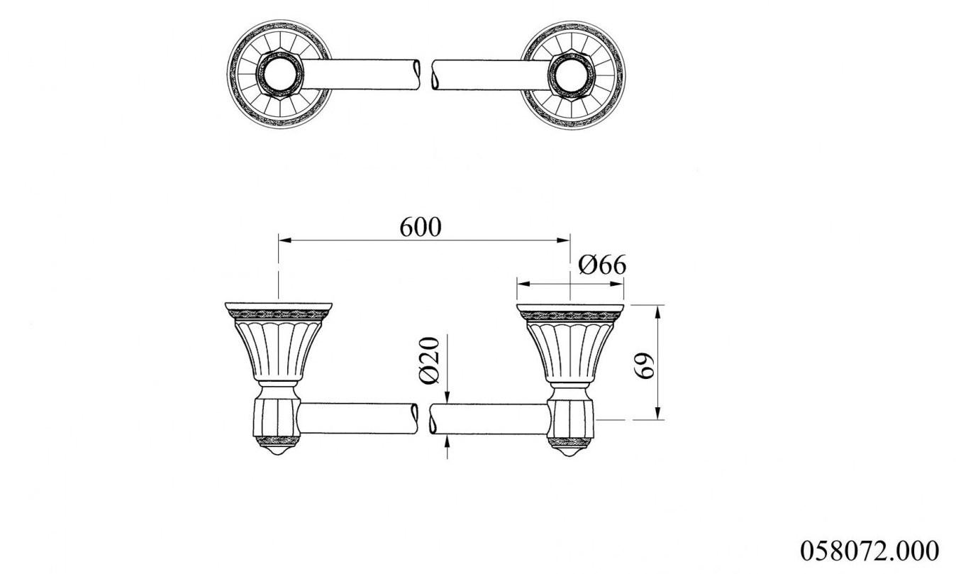 Bronces Mestre Вешалка для полотенец из хромированной латуни Adriatica 058072.000.62 - Вид №1