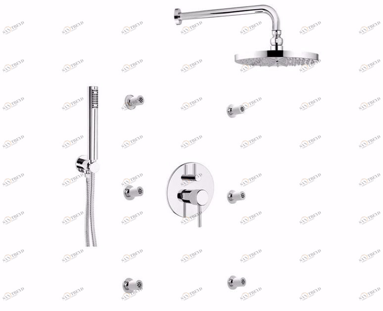 Rubinetteria Giulini Смеситель для душа в современном стиле с ручным душем с верхним душем Futuro F6513-3-25kbs