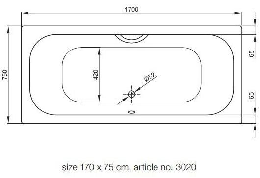 Bette Прямоугольная ванна из эмалированной стали  3100/3020  - Вид №1